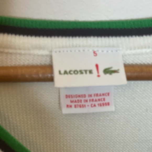 White Lacoste Sweater Size 5 - Picture 4 of 5